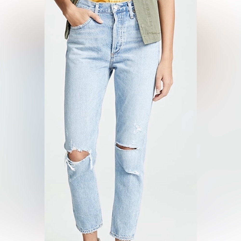 Agolde Oversized Distressed Jamie Button Fly Jeans